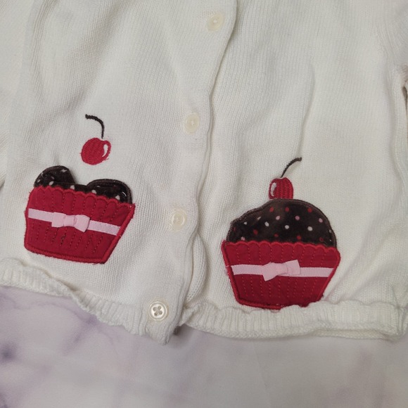 Gymboree Button Cupcake Knit Cardigan Sweater 3T - Picture 2 of 6